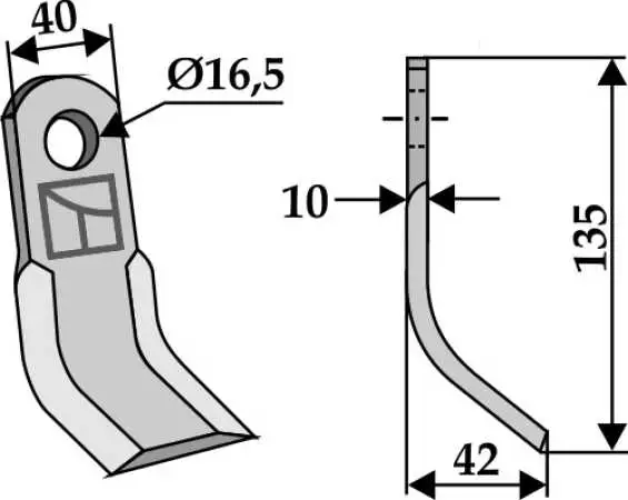 Y-Messer 135x40mm